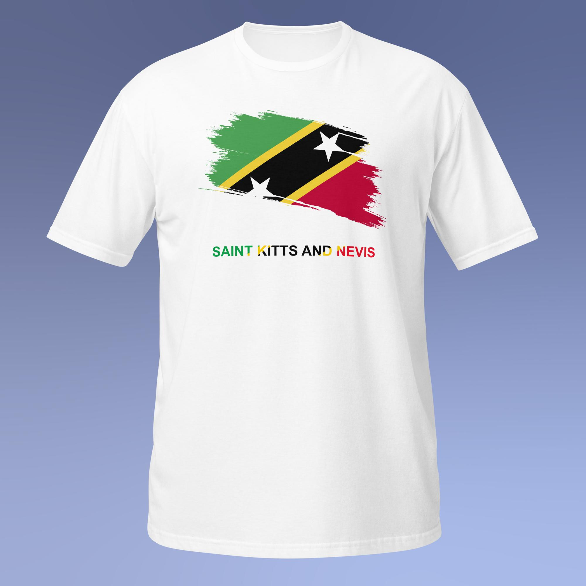 St Kitts & Nevis Flag Brush Graphic Short-Sleeve T-Shirt