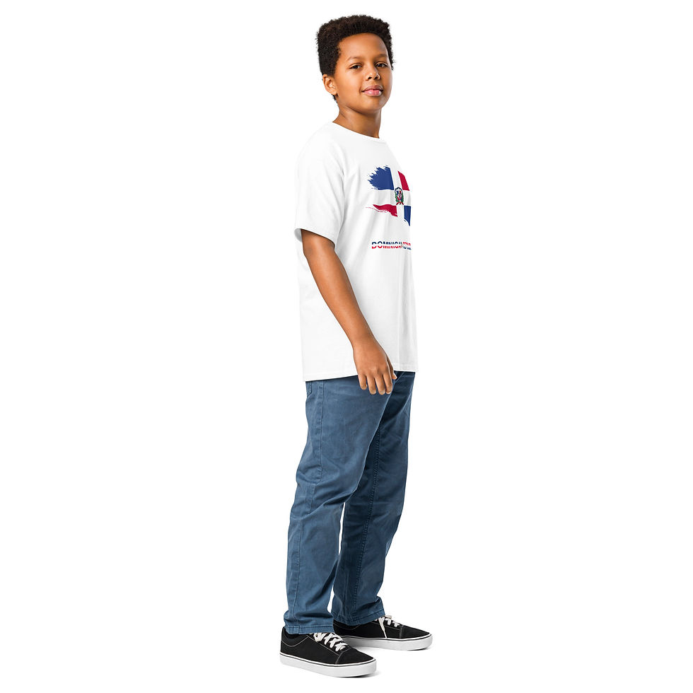 Thumbnail: Youth Dominican Republic Flag Brush Graphic classic tee