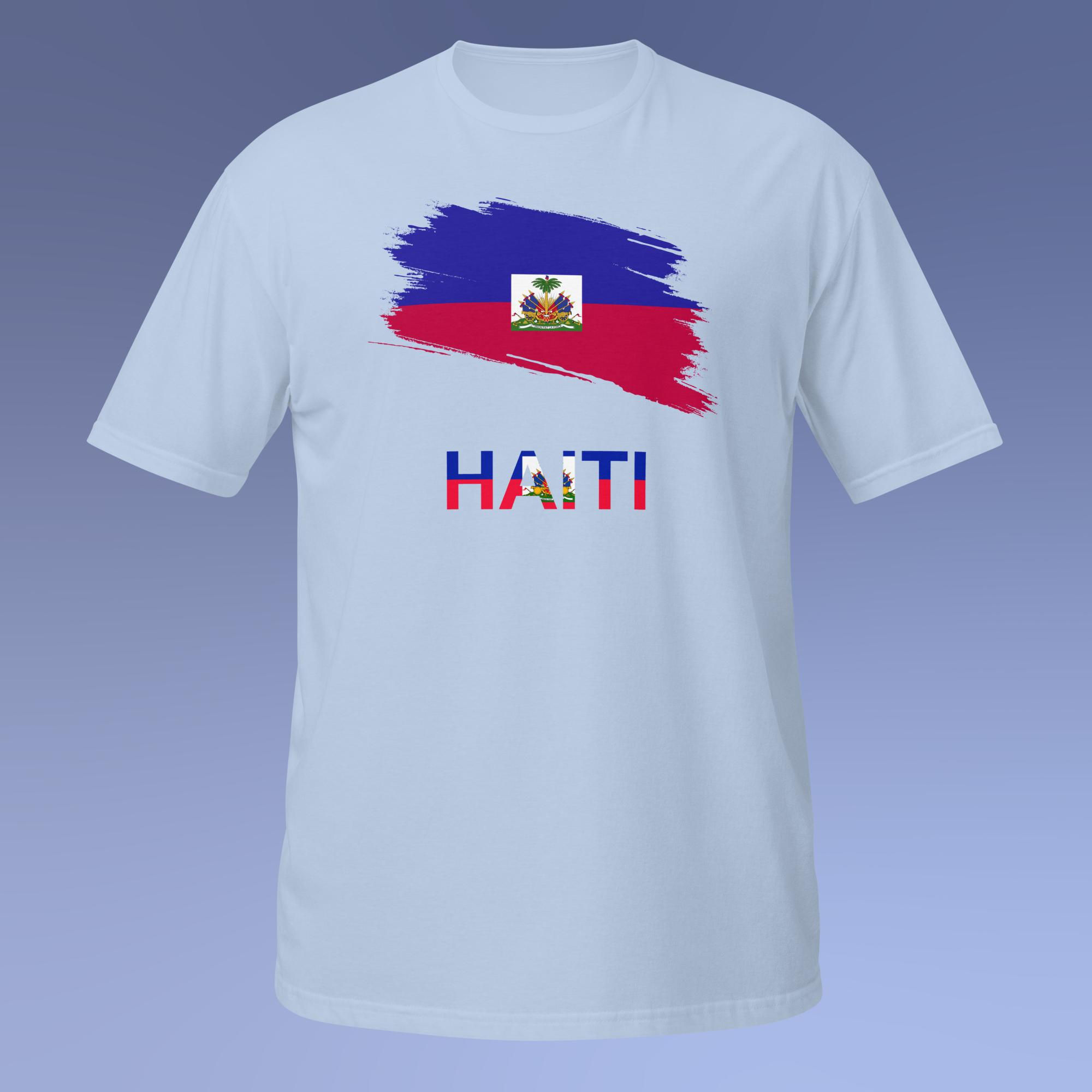 Haiti Flag Brush Graphic Short-Sleeve T-Shirt