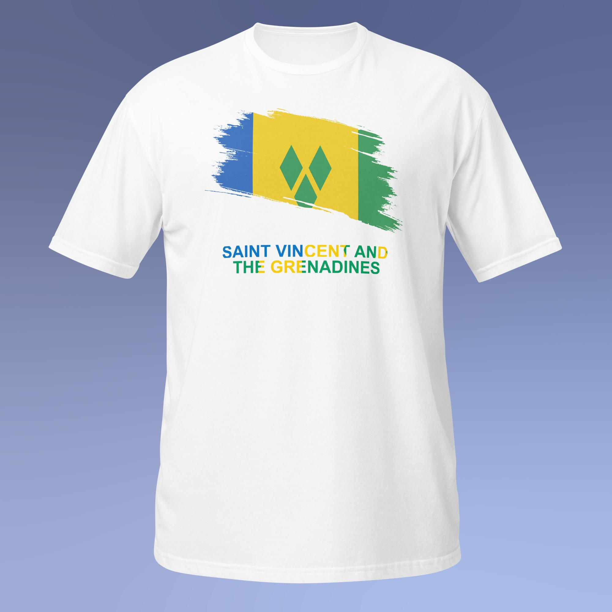 St Vincent Flag Brush Graphic Short-Sleeve T-Shirt