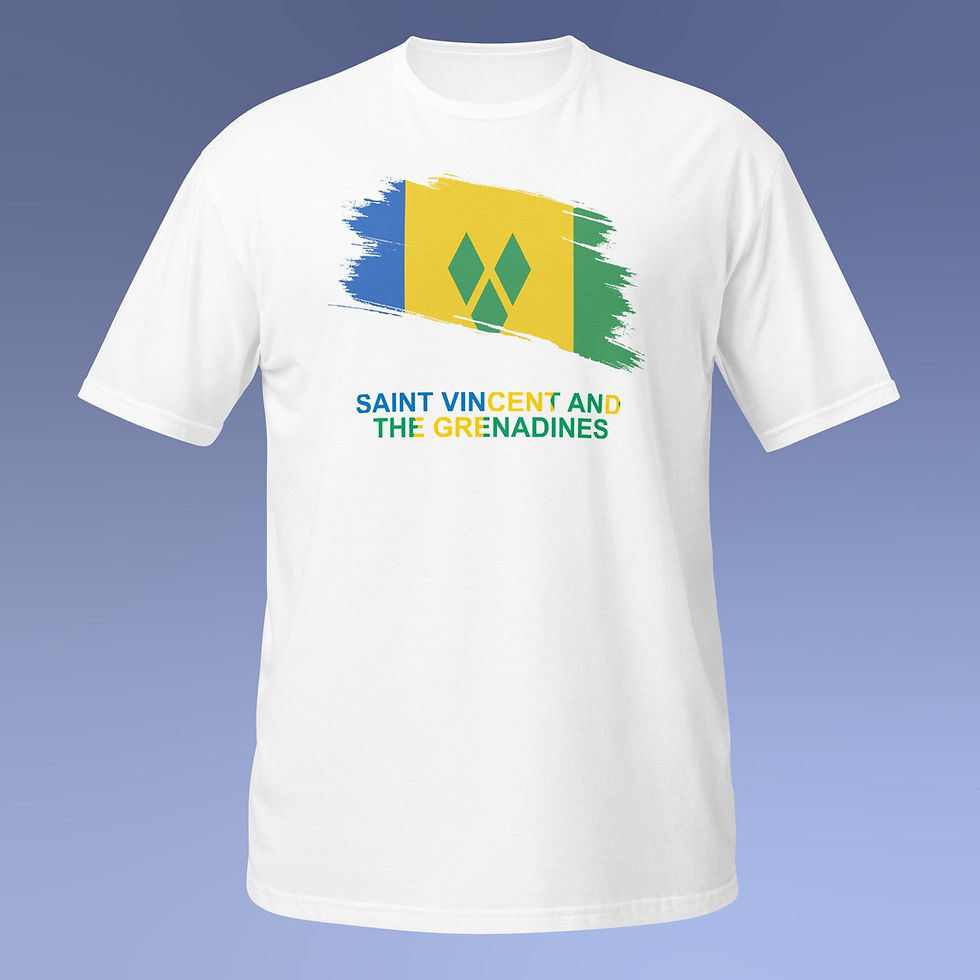 St Vincent Flag Brush Graphic Short-Sleeve T-Shirt