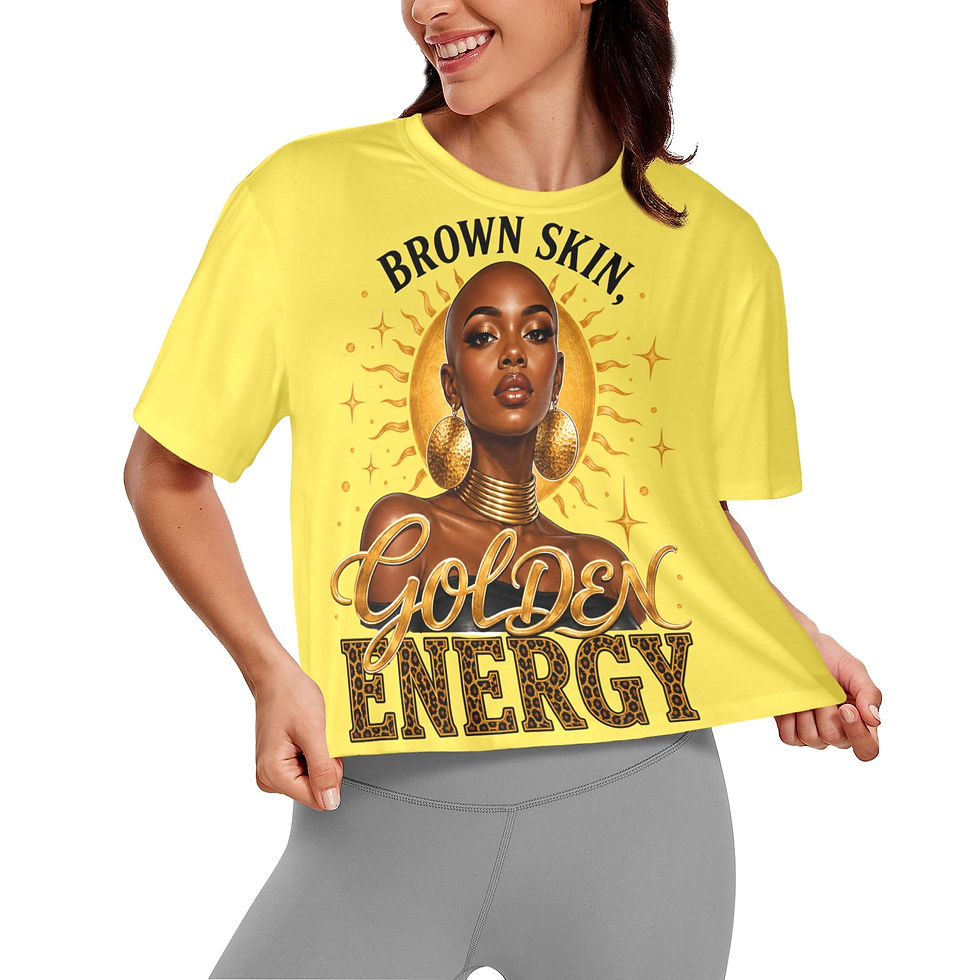 Thumbnail: Brown Skin, Golden EnergyCrop T-Shirt