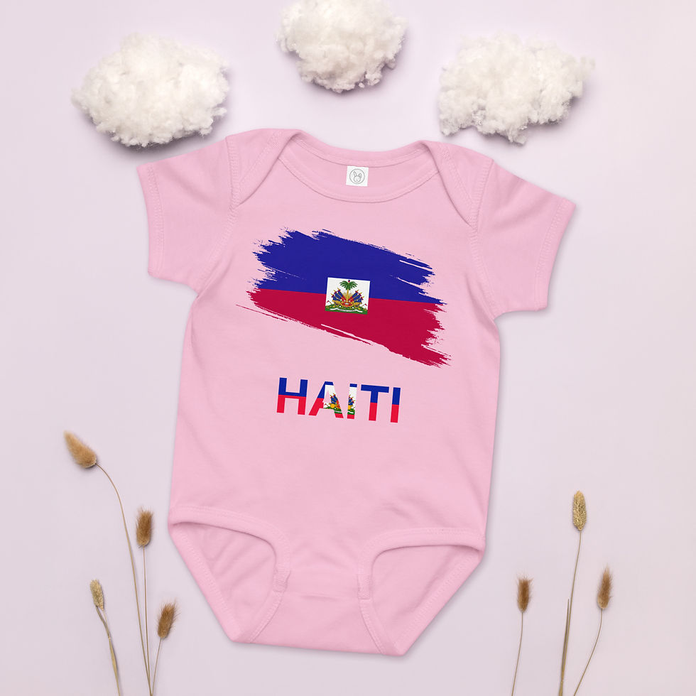 Baby Haiti Flag Brush Graphic jersey bodysuit