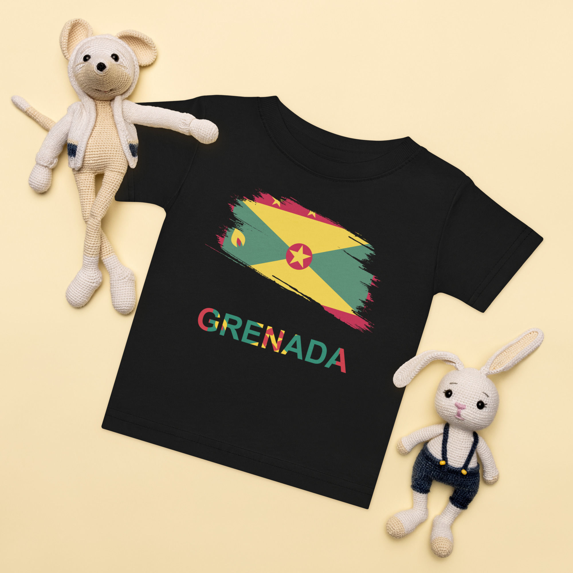 Baby Grenada Flag Brush Graphic jersey t-shirt