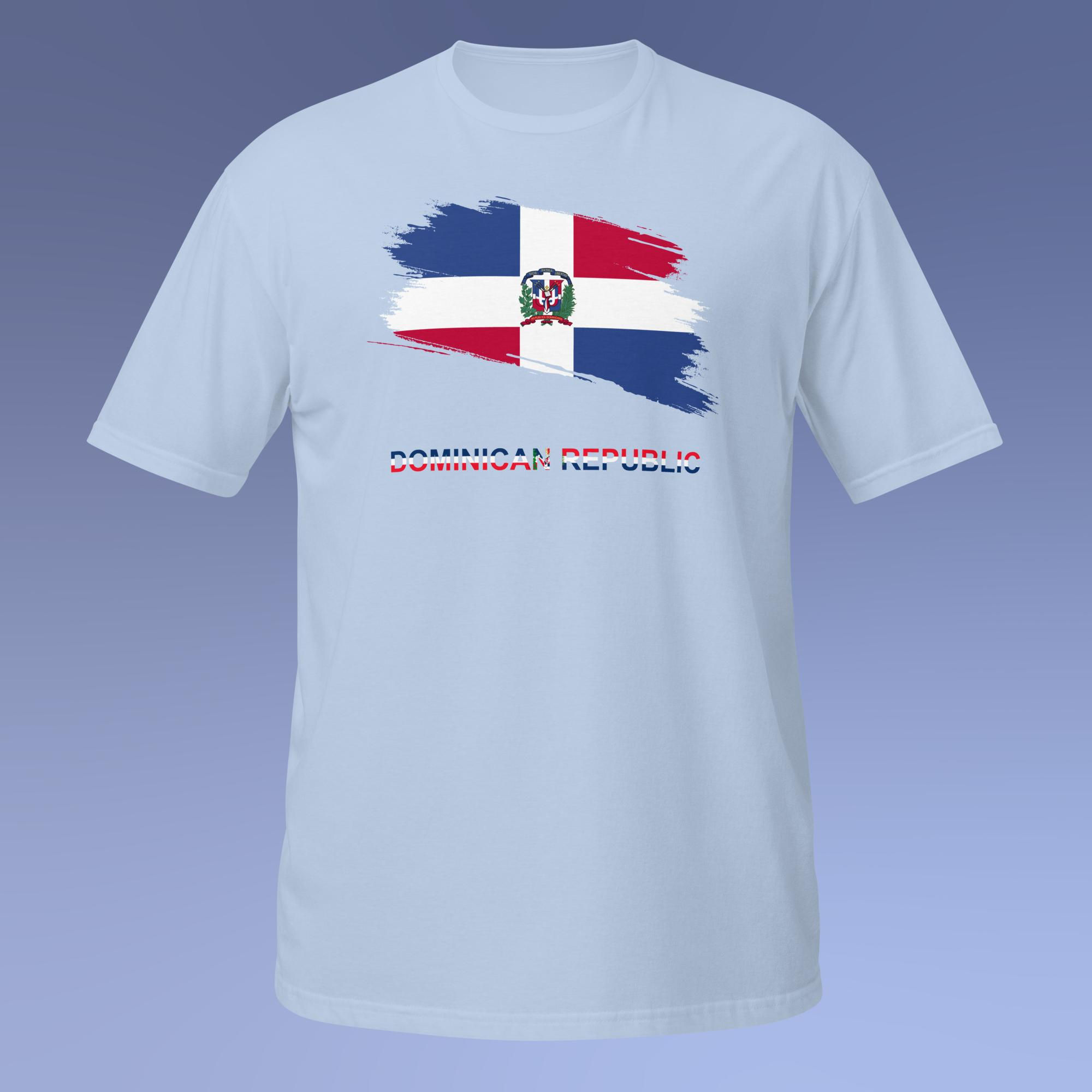 Dominican Republic Flag Brush Graphic Short-Sleeve T-Shirt