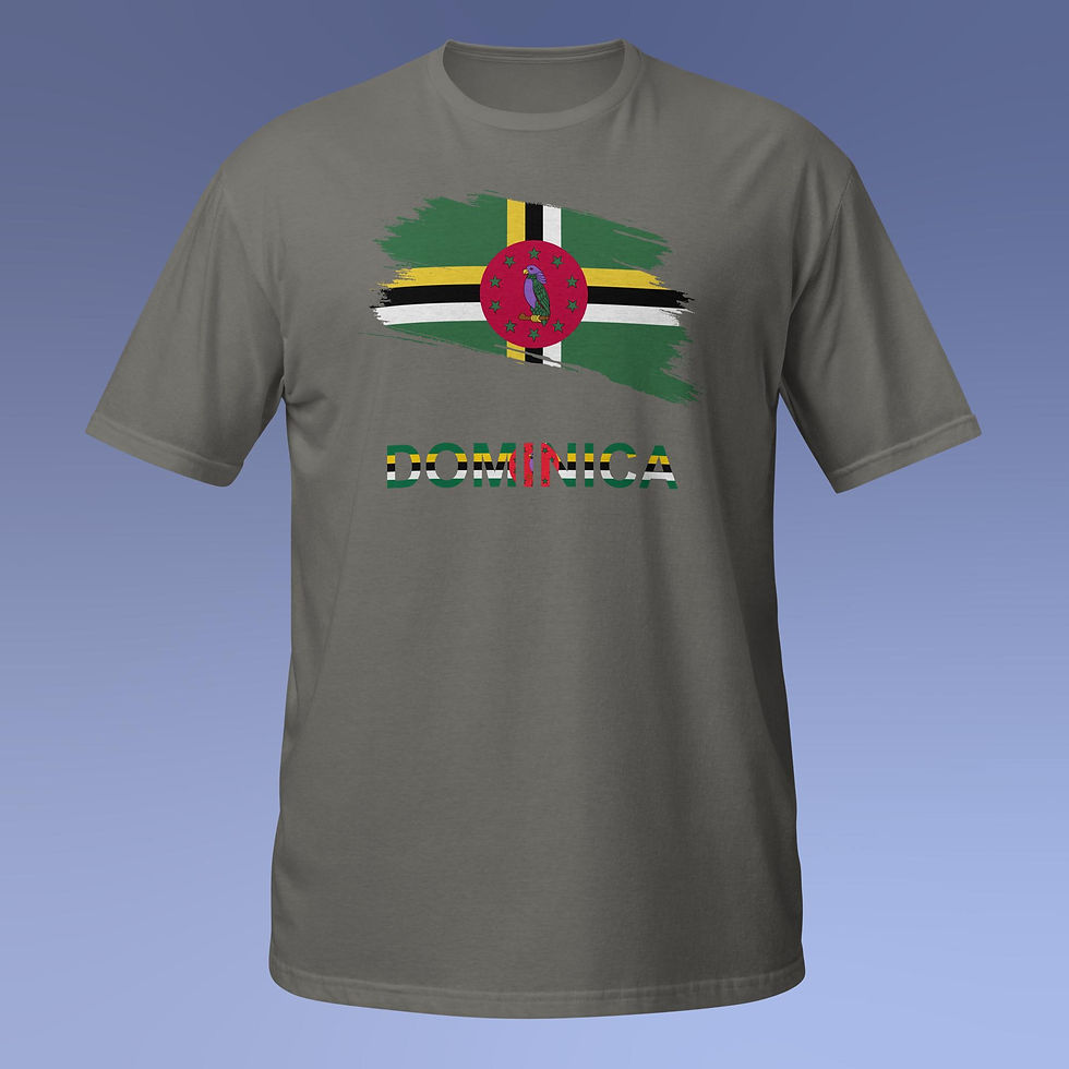 Thumbnail: Dominica Flag Brush Graphic Short-Sleeve T-Shirt