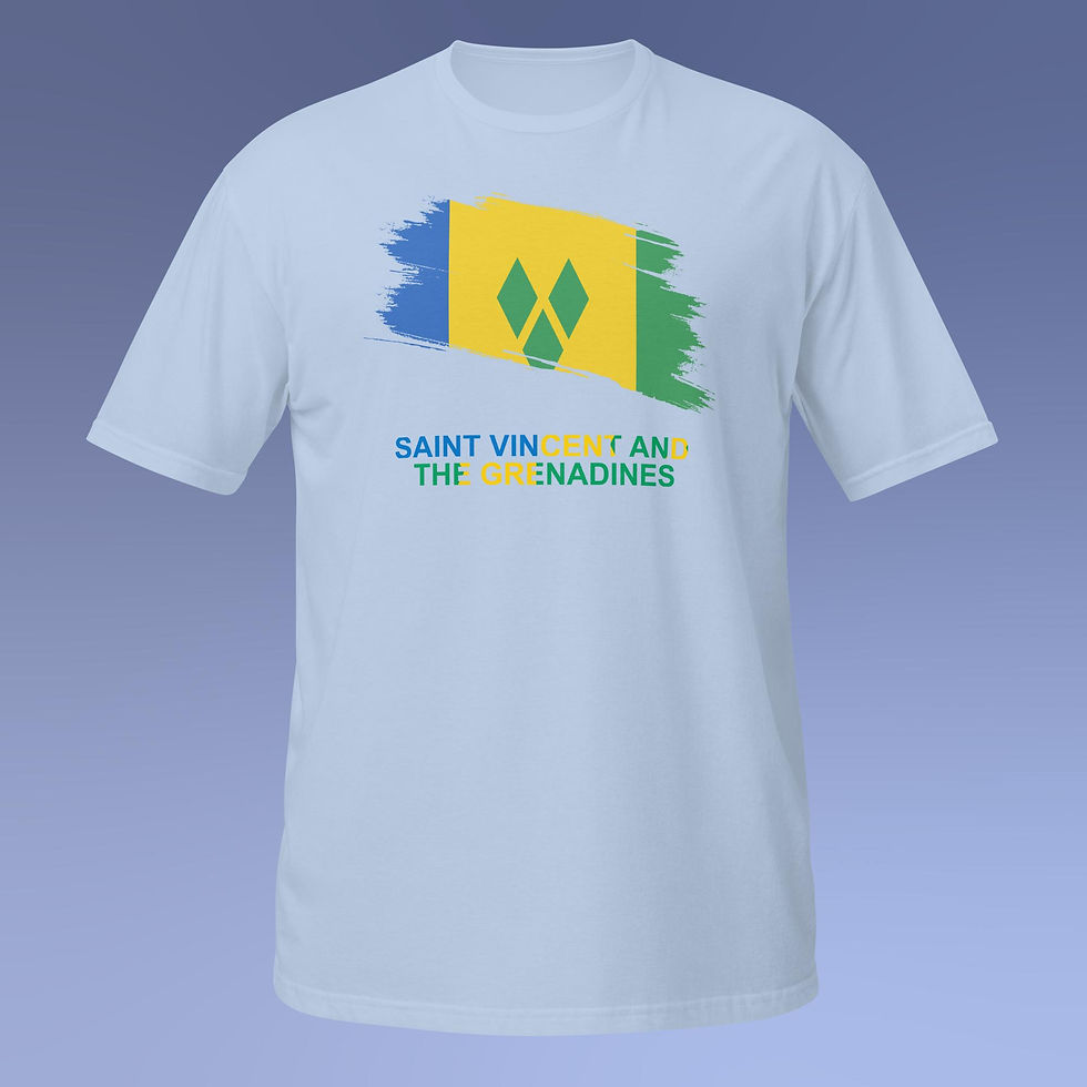 Thumbnail: St Vincent Flag Brush Graphic Short-Sleeve T-Shirt