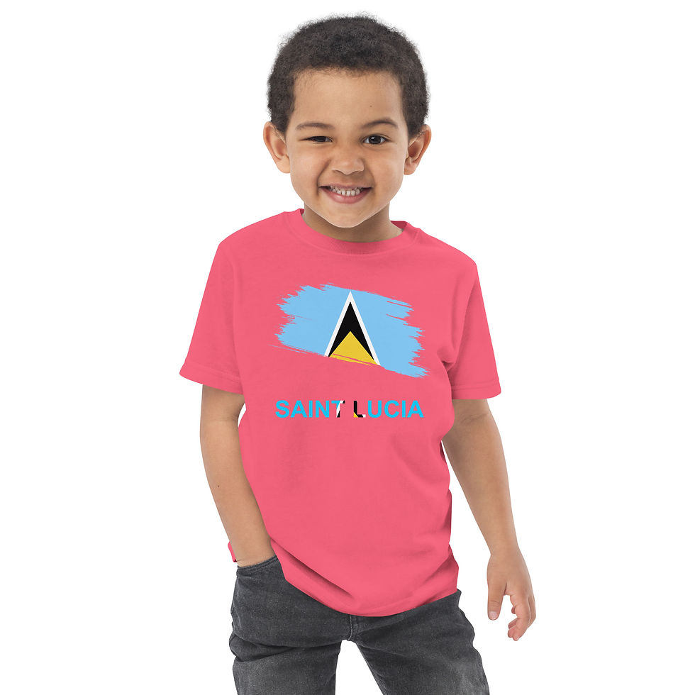 Thumbnail: Toddler Saint Lucia Flag Brush Graphic jersey t-shirt