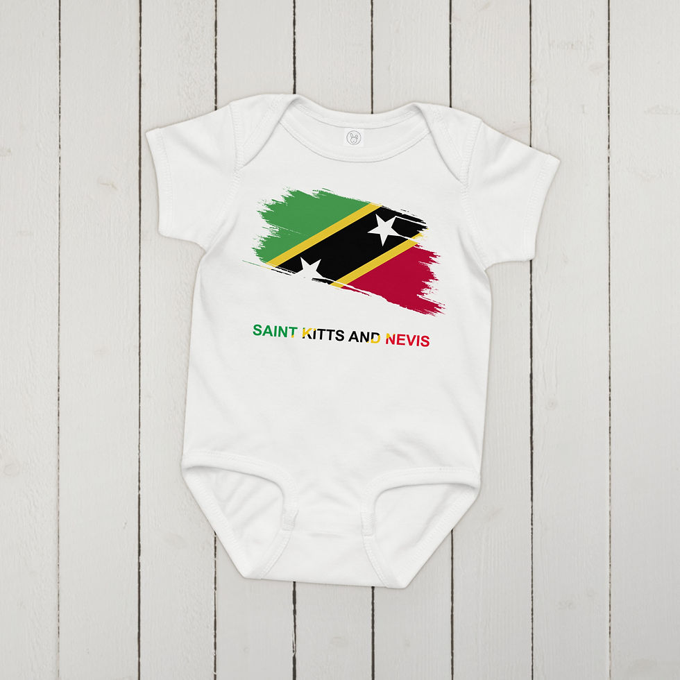 Baby St Kitts & Nevis Flag Brush Graphic jersey bodysuit