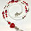 Thumbnail: Ruby Red Bling Glass Lampwork Heart Lanyard