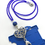 Thumbnail: Royal Blue Rhinestone Bubblegum Lanyard with choice of Pendants + Card holder 