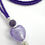 Thumbnail: Purple & Silver Bling Glass Lampwork Heart Lanyard and Purple Card Holder