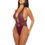 Thumbnail: curvy woman wearing the Sadie Lace Teddy in wine color.