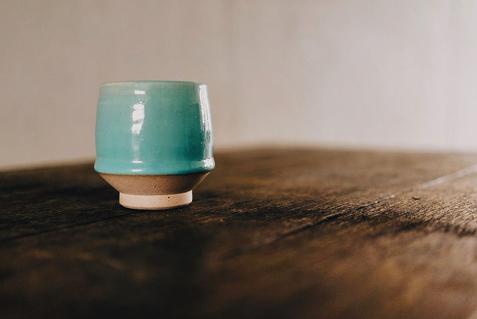 Thumbnail: Assorted Teacups - Coastal Turquoise Glaze