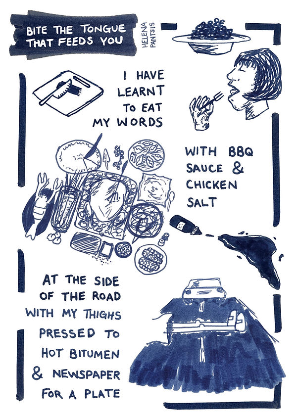 BITE THE TONGUE THAT FEEDS YOU - comic by Helena Pantsis