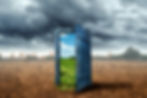 Creative background. Old wooden door, blue color, in the box. Transition to a different cl