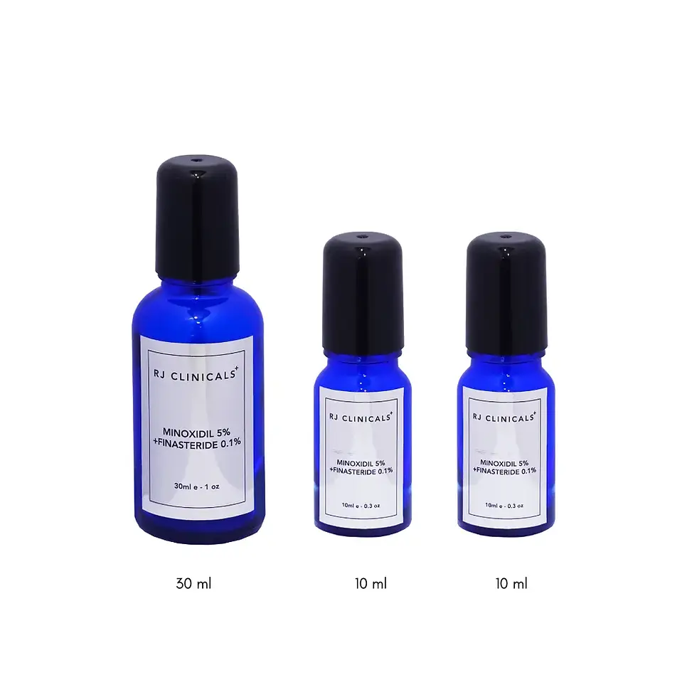 Topical minoxidil finasteride scalp solution in roller bottle
