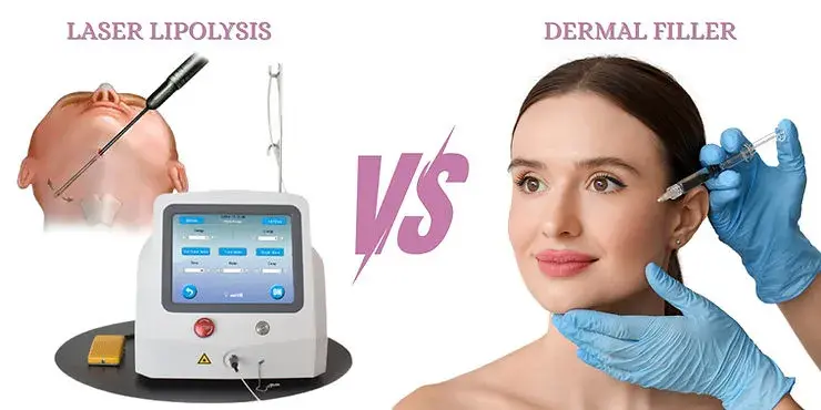 laser lipolysis vs dermal filler for face slimming