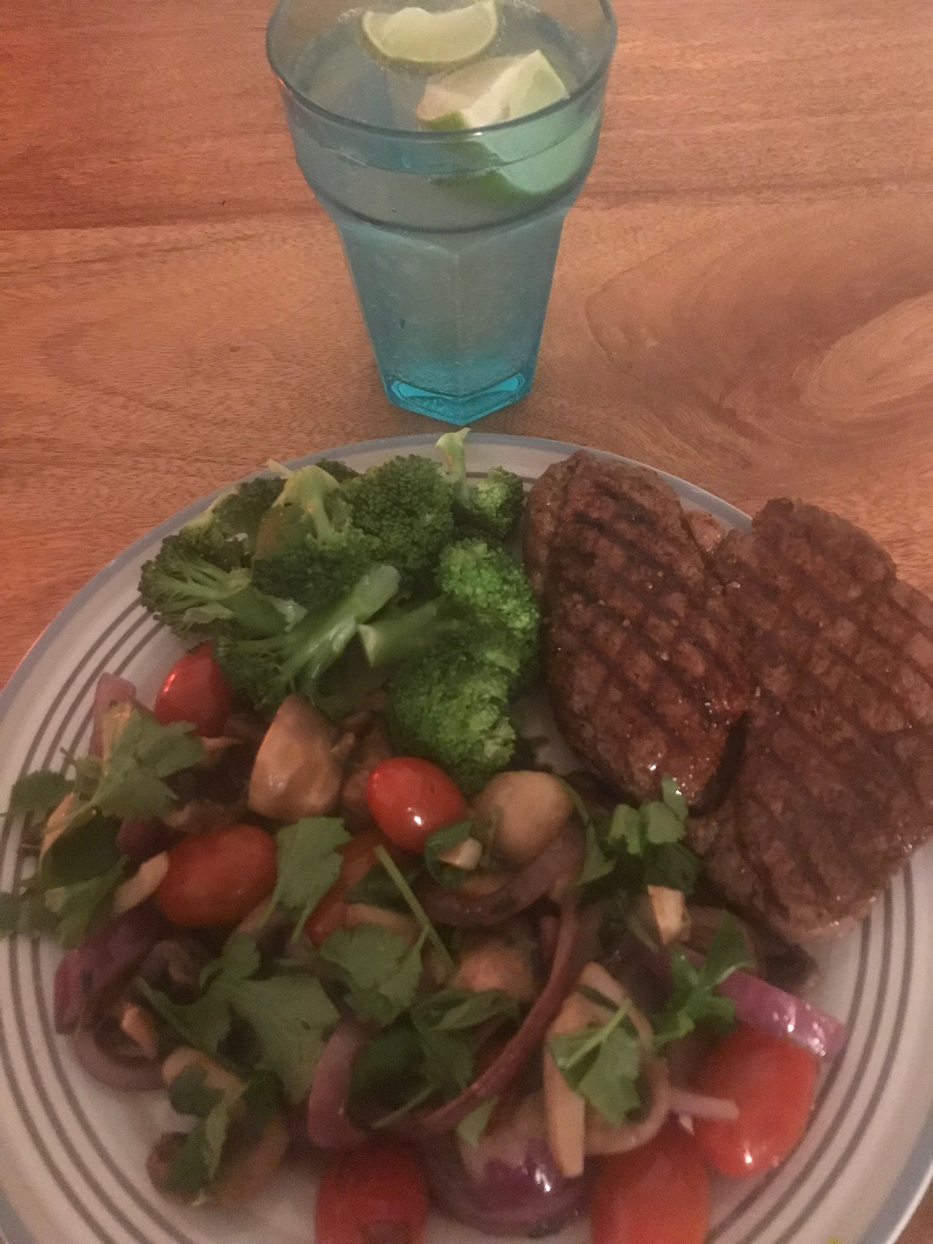 Organic grass fed steak with garlic