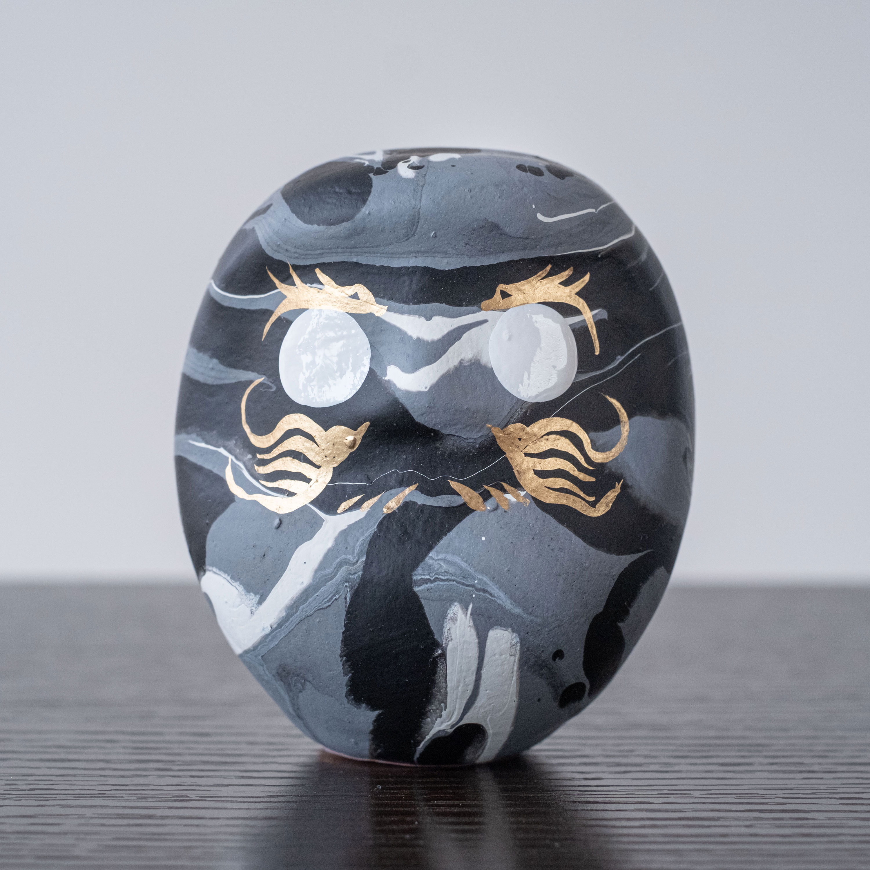 龍と鳳凰「一期一会」（マーブル)　薄墨色／漆黒色／白色