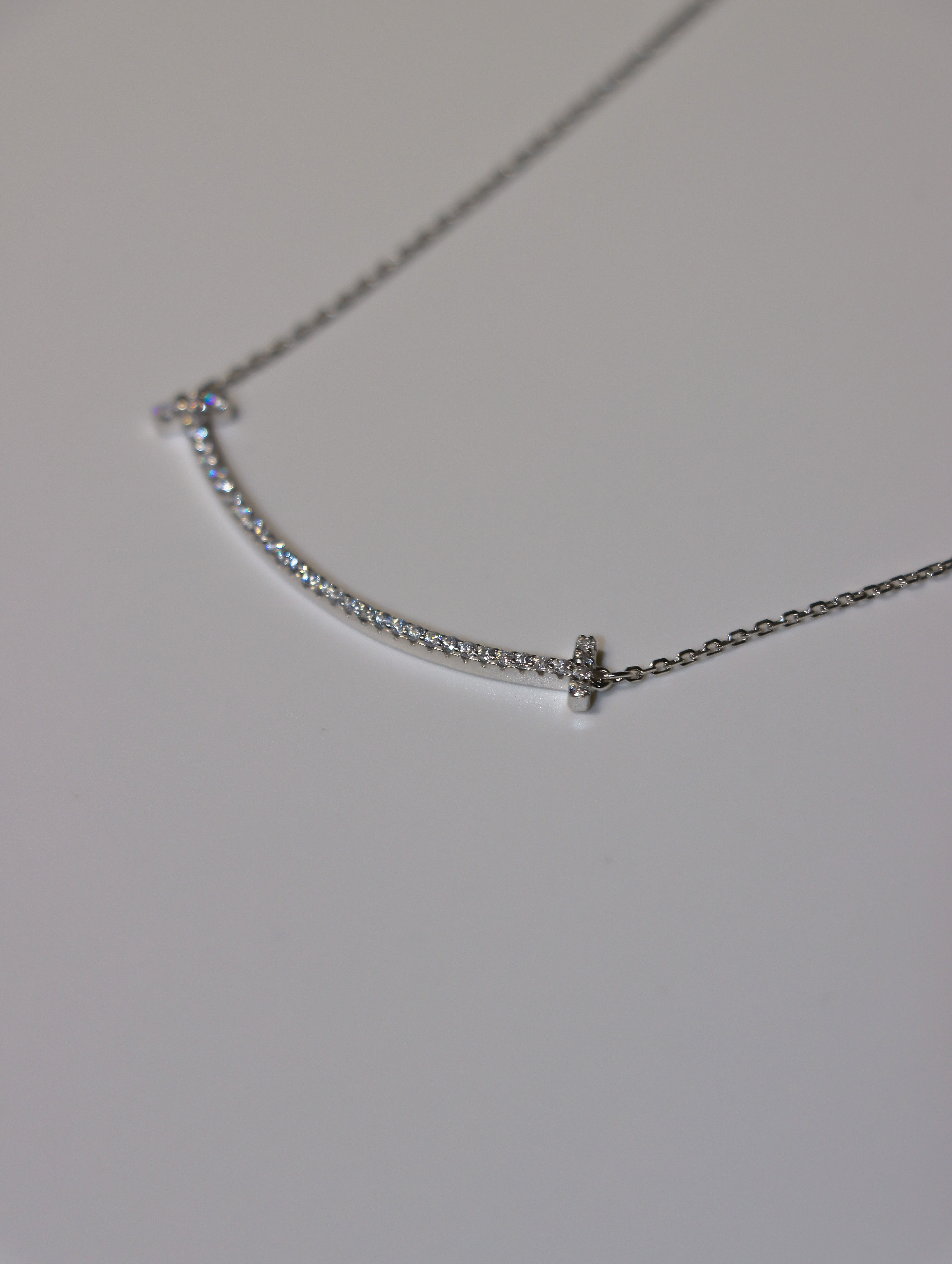 Pave smiling Necklace in silver (純銀)