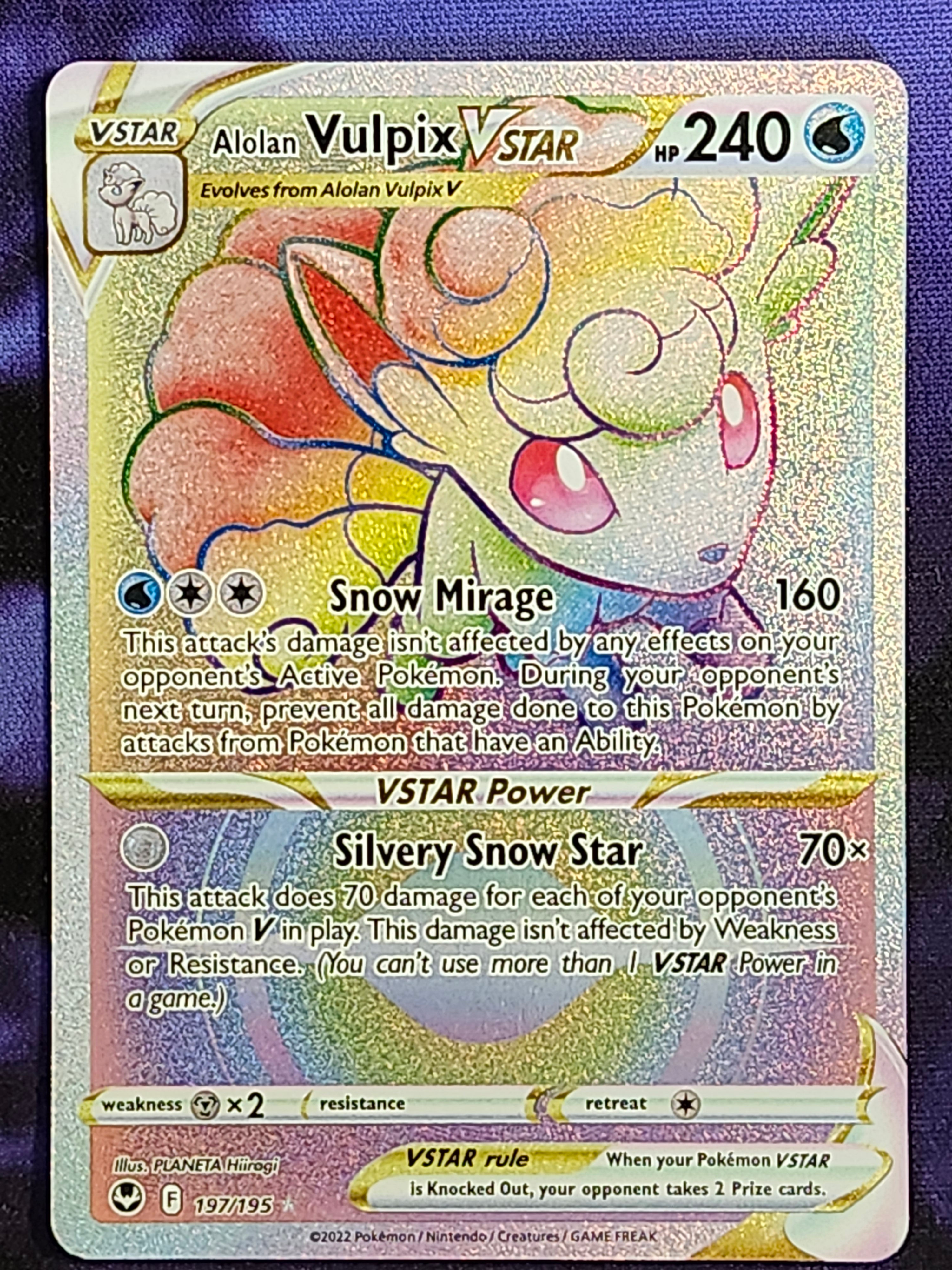 Pokemon Alolan Vulpix VSTAR 197/195 Silver Tempest SIT