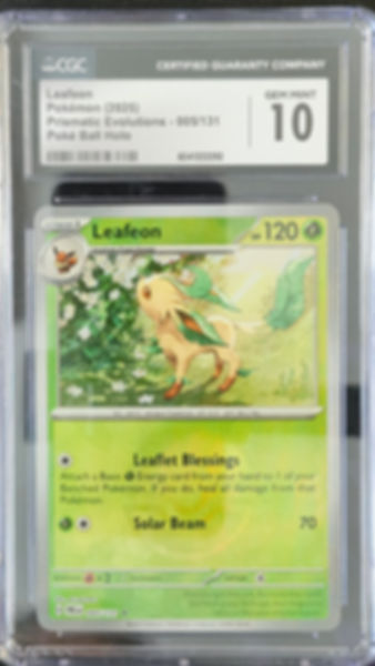 Pokemon CGC 10 Leafeon 005 POKE BALL Prismatic Evolutions