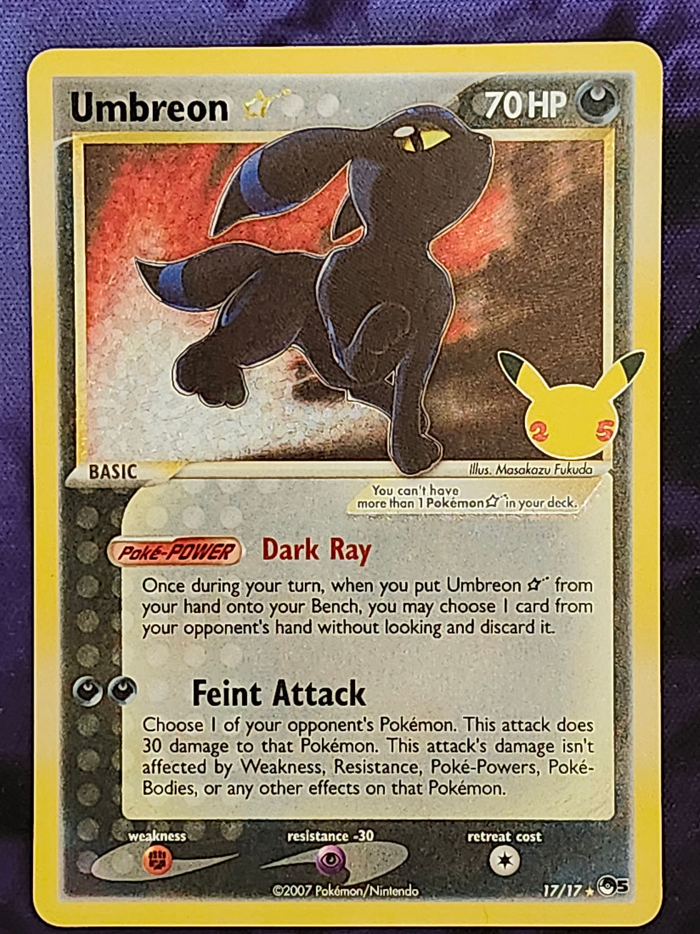 Pokemon Umbreon 17/17 Gold Star Celebrations Classic Collection