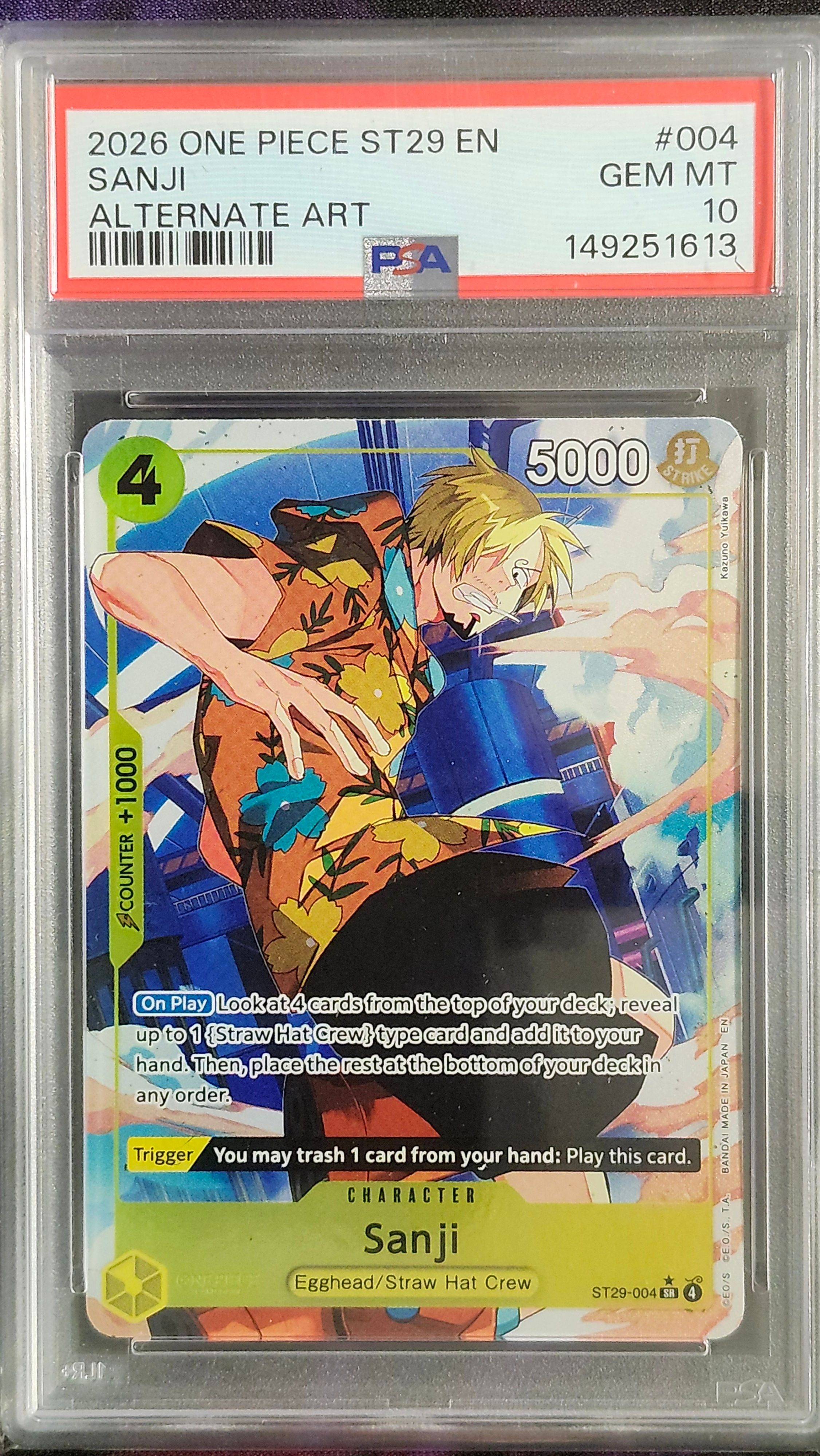One Piece Sanji ST29-004 PSA 10 Egghead Deck