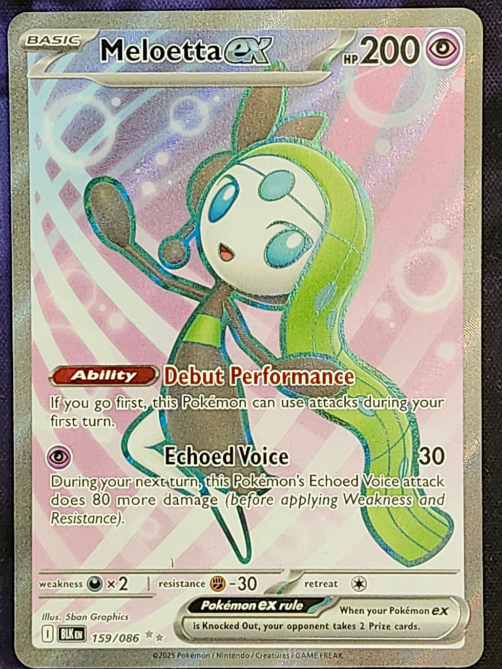Pokemon Meloetta ex 159/086 Black Bolt BLKen