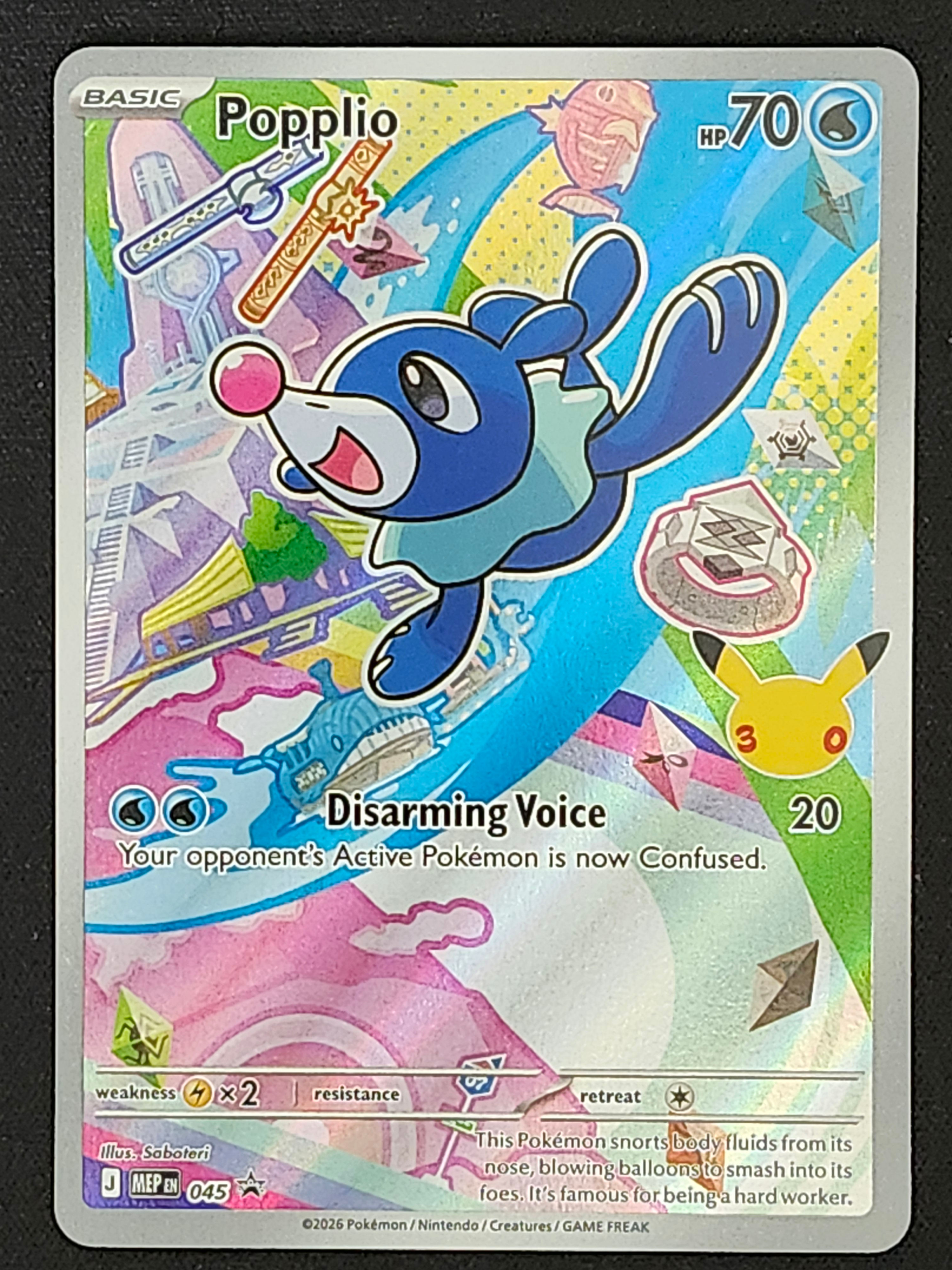Pokemon Popplio 045 Black Star Promo First Partner Series 1 MEP