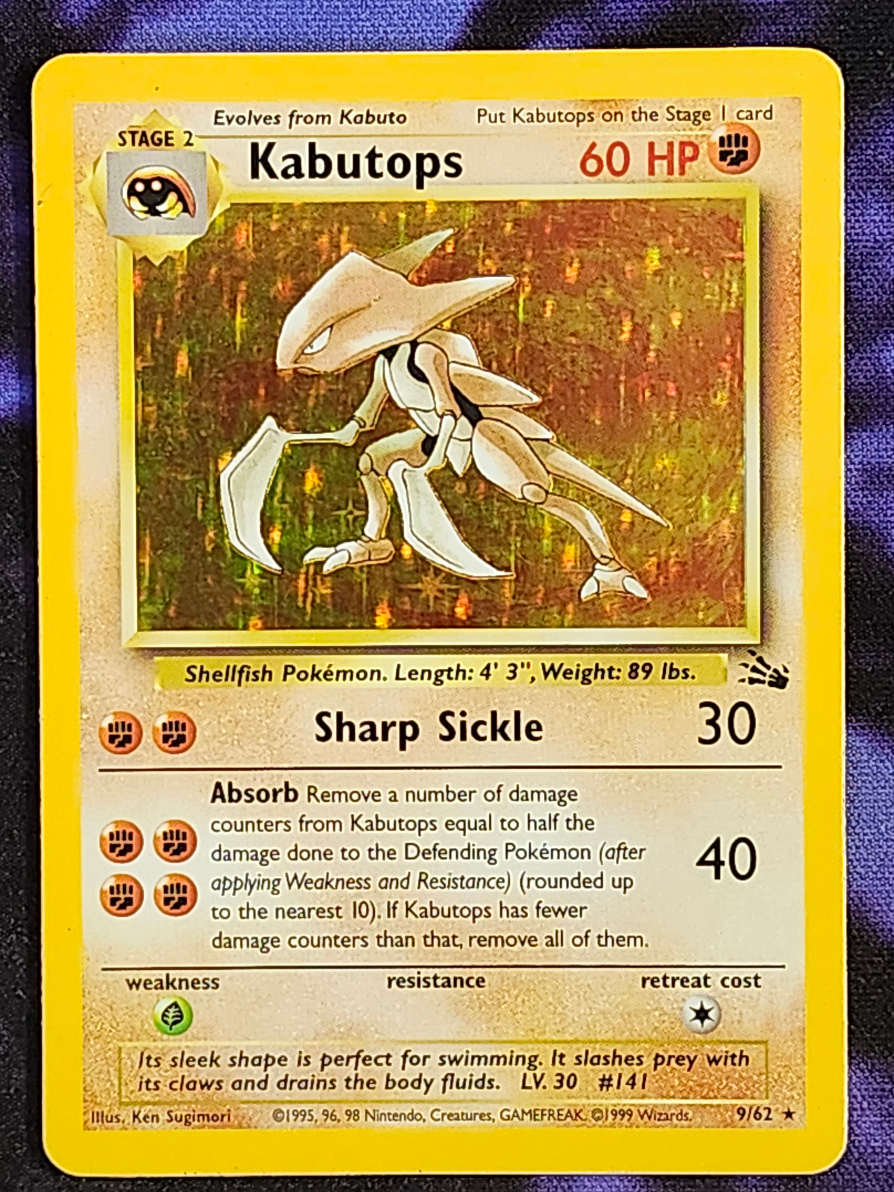 Pokemon Kabutops Holo 9/62 (MP) Unlimited Fossil FO