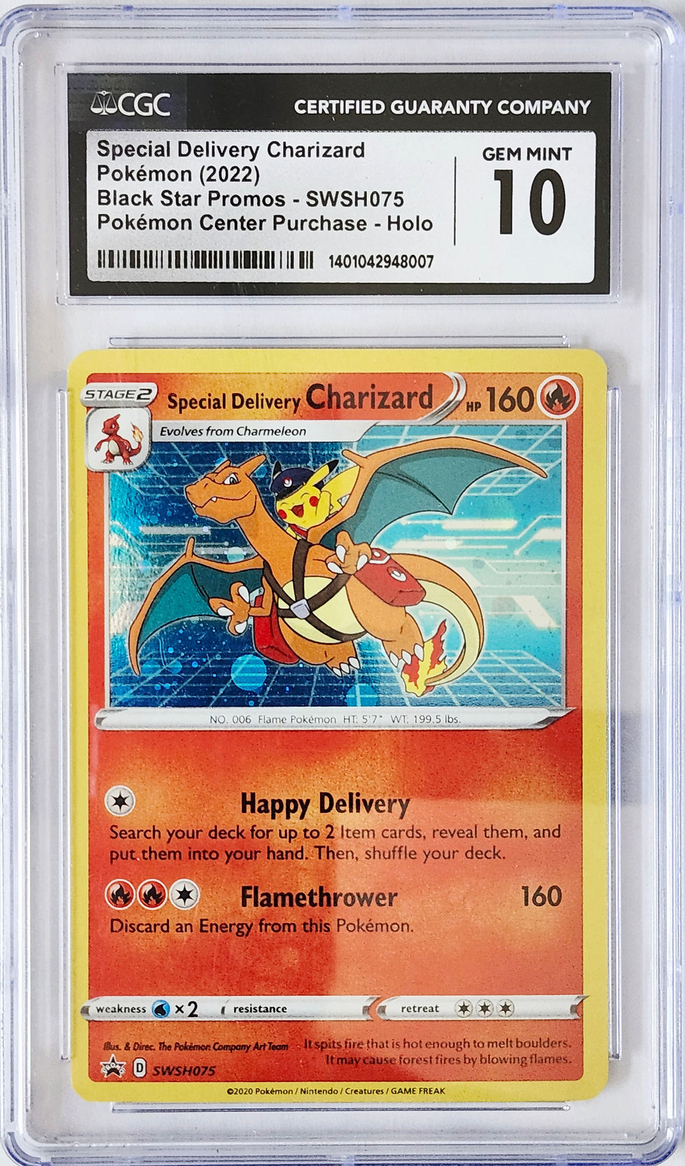 Pokemon CGC 10 Special Delivery Charizard SWSH075 Black Star Promo