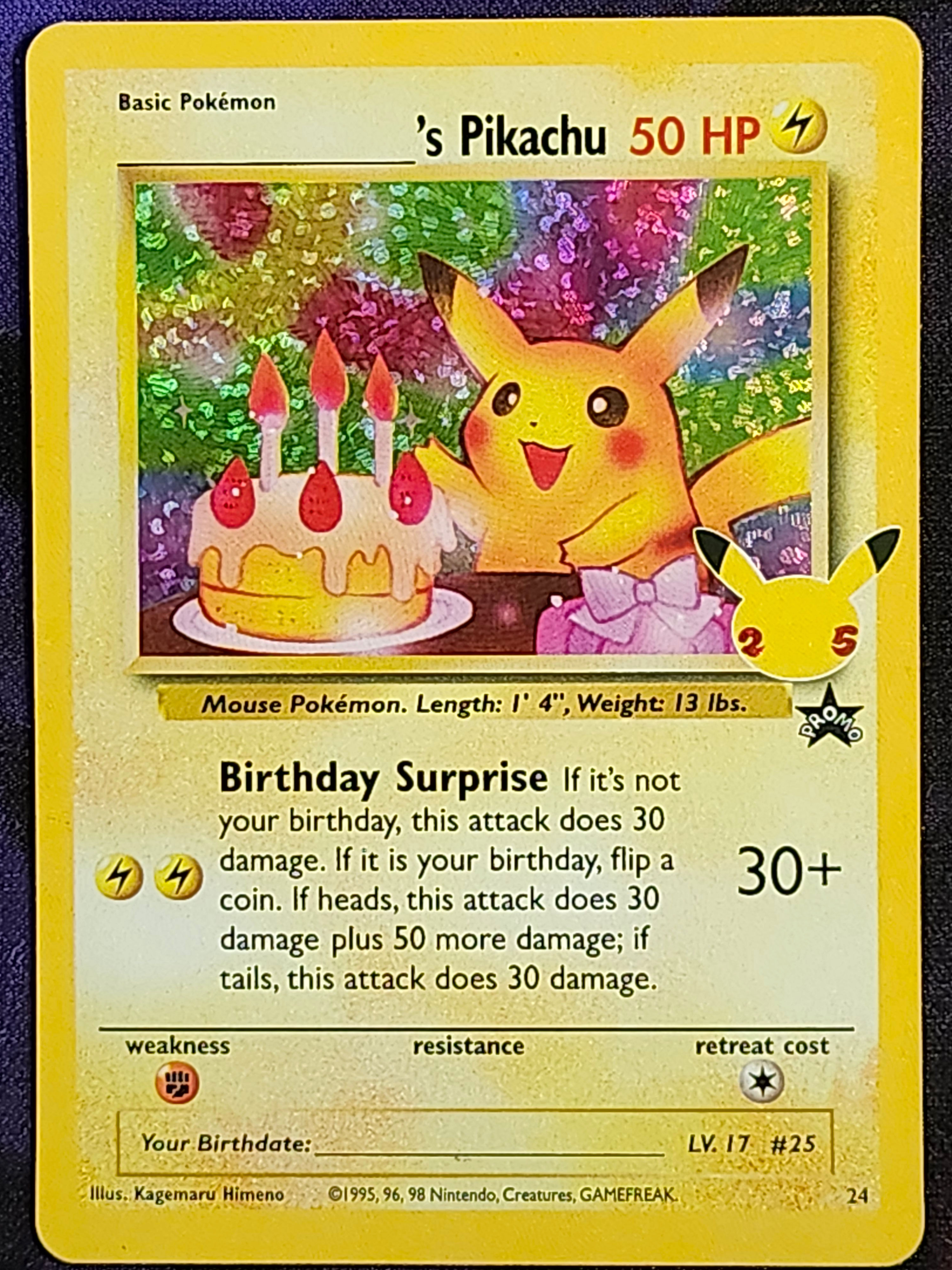 Pokemon Birthday Pikachu 24 Celebrations Classic Collection CEL
