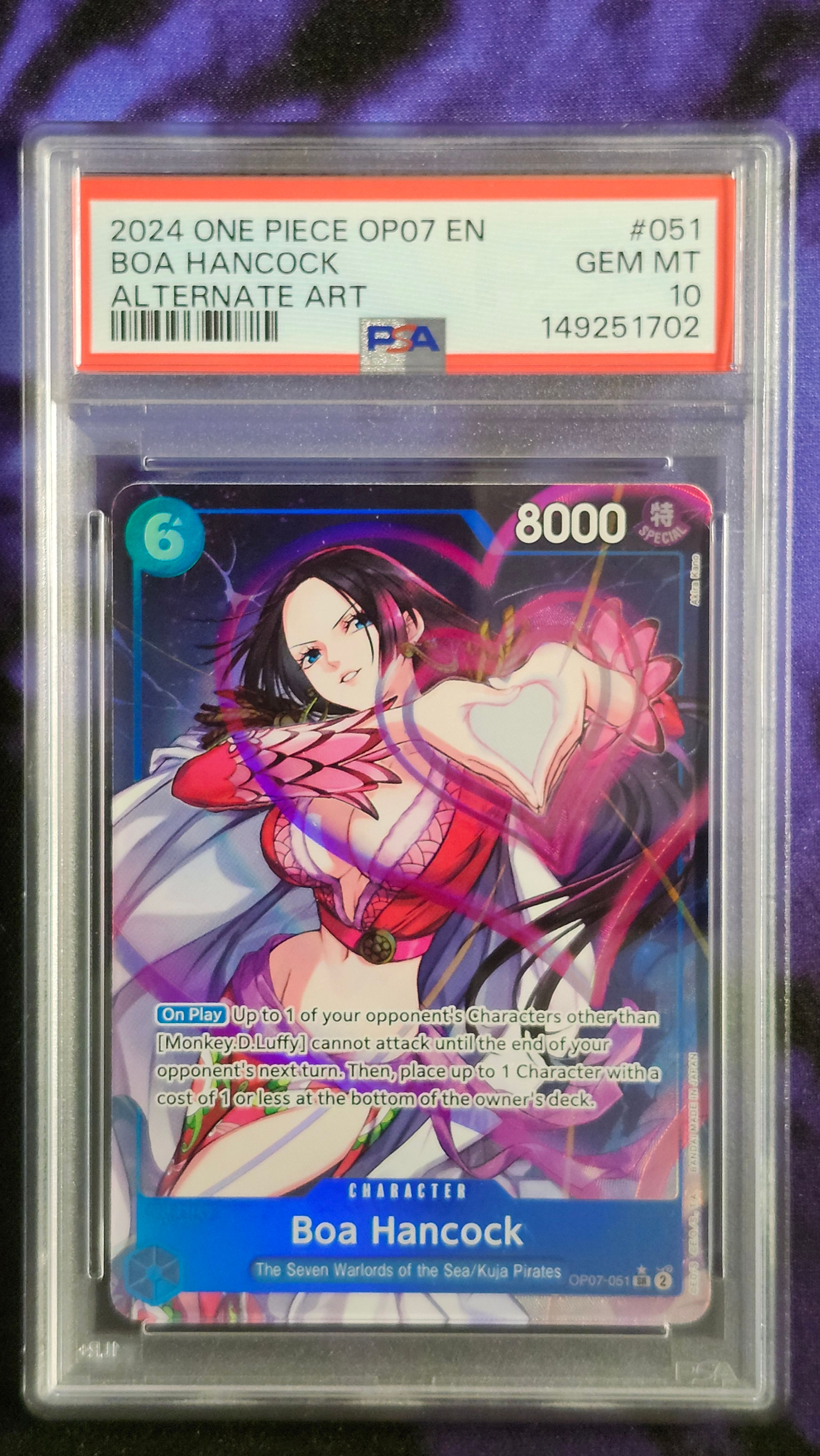 One Piece PSA 10 Boa Hancock 051 OP07 - 500 Years in the Future