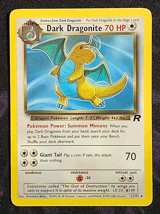pokemon dark dragonite card (1st Edition) this attack does nothing Pokemon Team Rocket 1st Edition