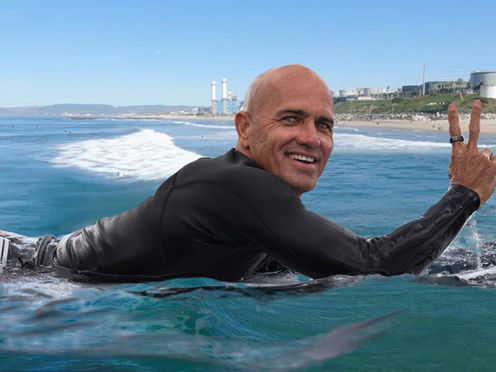 Kelly Slater Seen Surfing El Porto