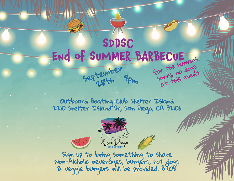 San Diego Dog Sports Club 1st Annual Member BBQ
