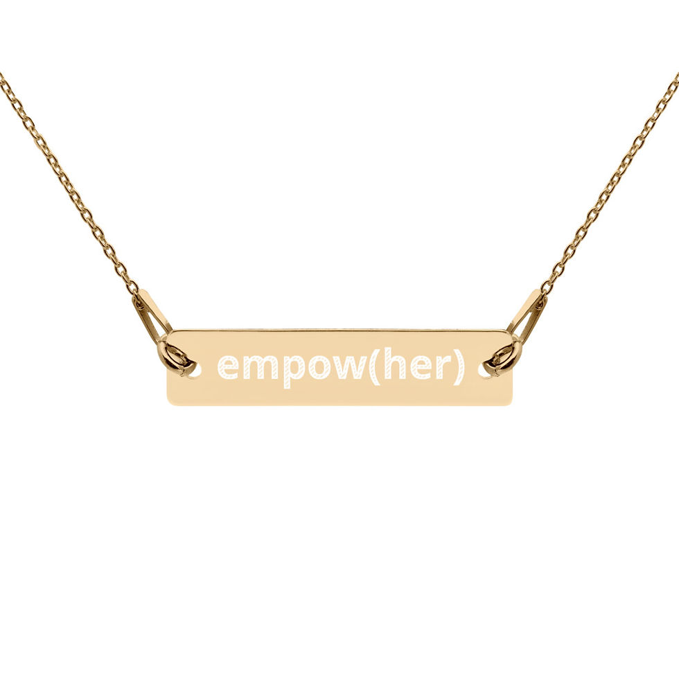 Thumbnail: empow(her) - Engraved Bar Chain Necklace