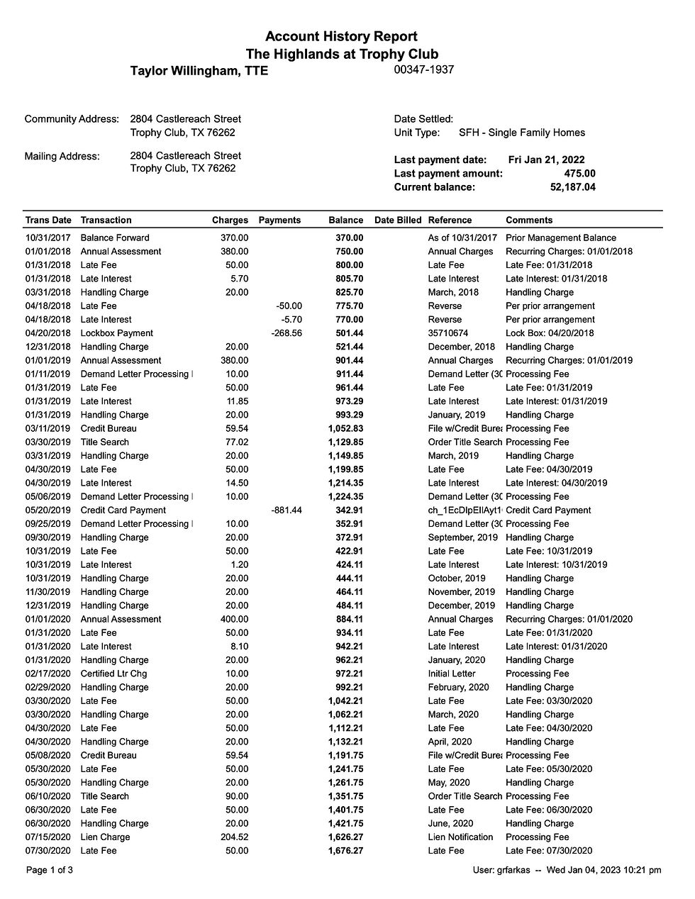 HOA Assessment Account History 1-4-23 Pg1