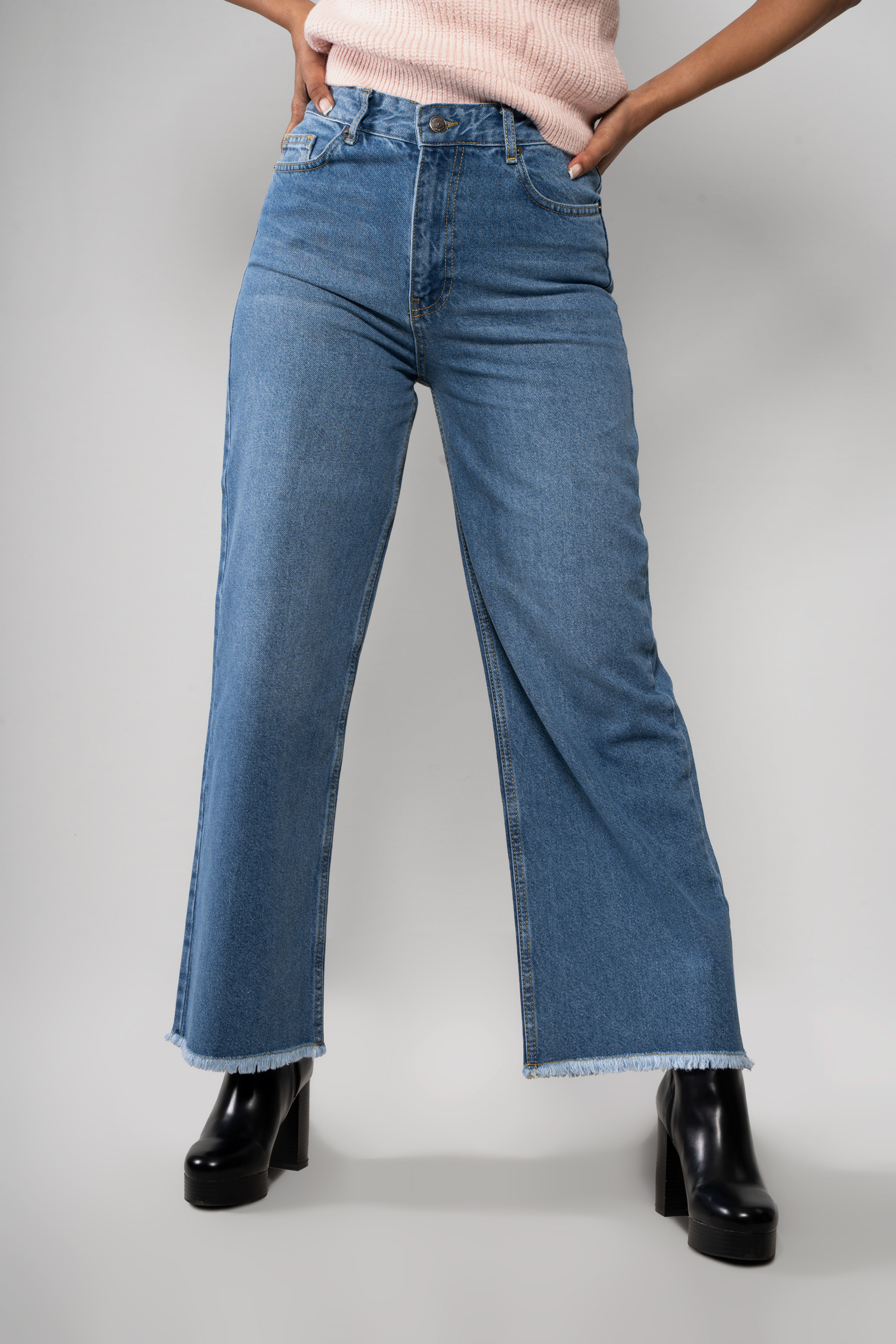 Straight Cut Jeans Trousers