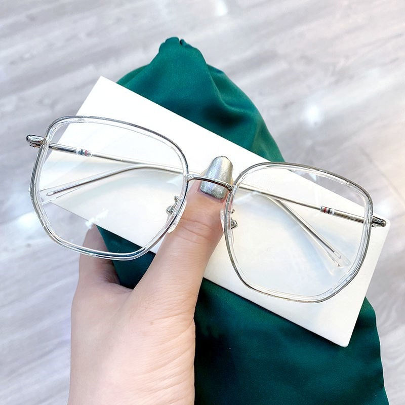 Thumbnail: Ultralight Blue Blocking Glasses Girl Retro Green Frame Plain Glasses Blue Light