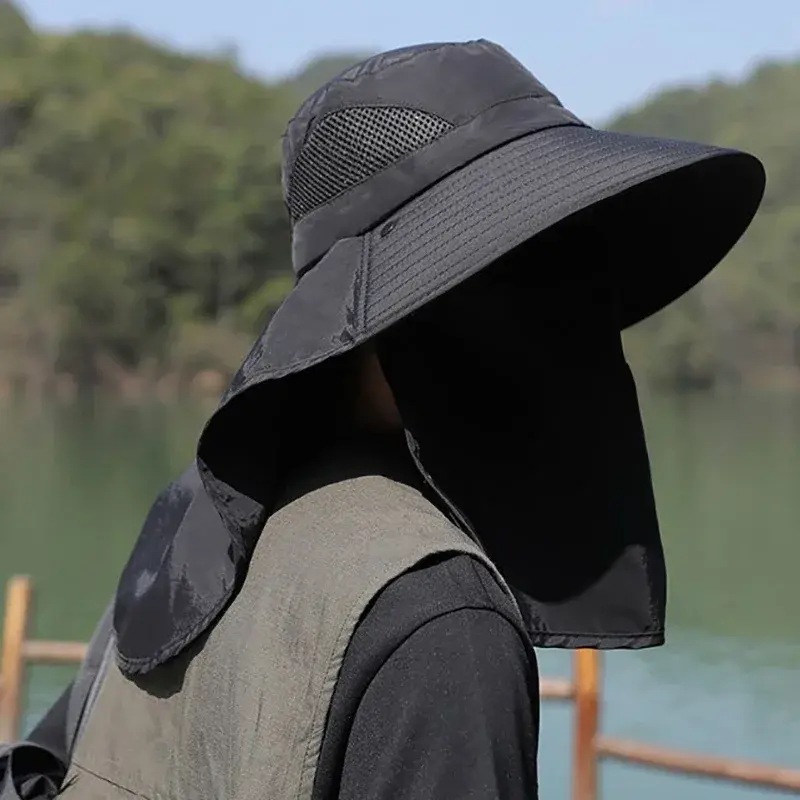 Thumbnail: Summer Sun Hats UV Protection Outdoor Hunting Fishing Cap For Men Women Hiking C