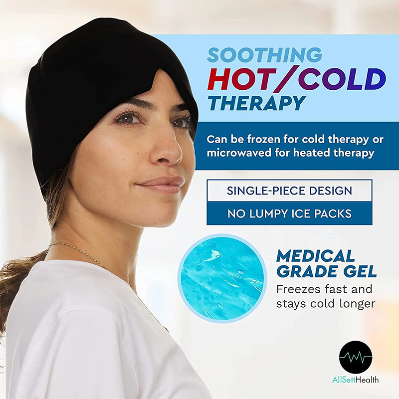 الصورة المصغرة: Migraine Gel Cold Ice Head Wrap Pack Headache Relief Hat Compress Face Mask Slee
