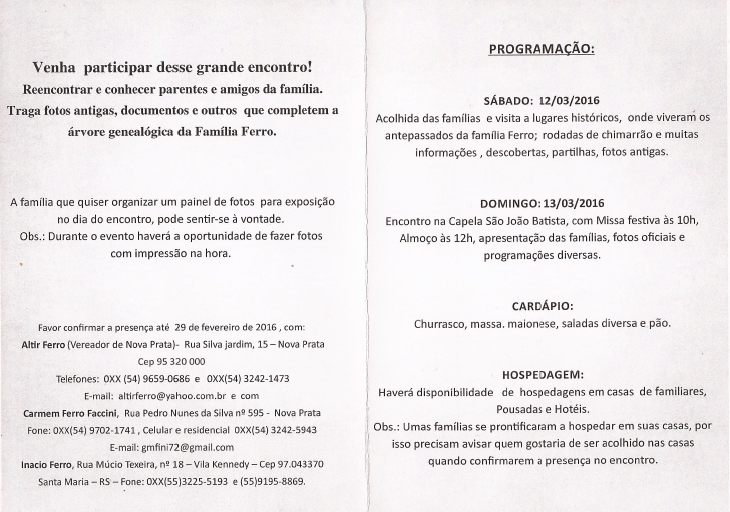 Convite 1º encontro - Verso