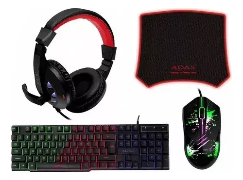 Kit Teclado+Mouse+Audifono+Mousepad