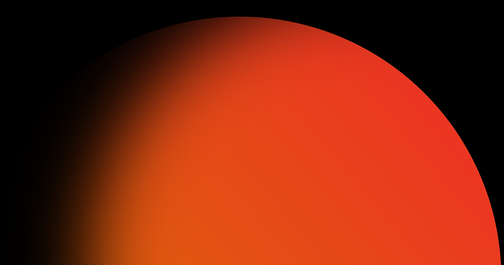 Abstract red and orange circular gradient emerging from a black background.