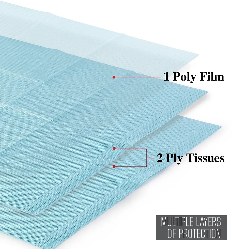 Thumbnail: Disposable Dental Bibs 3-Ply Waterproof Medical Tattoo Towel 33cm x 45.75cm