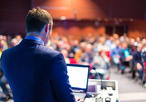 Keynote presentation with audience