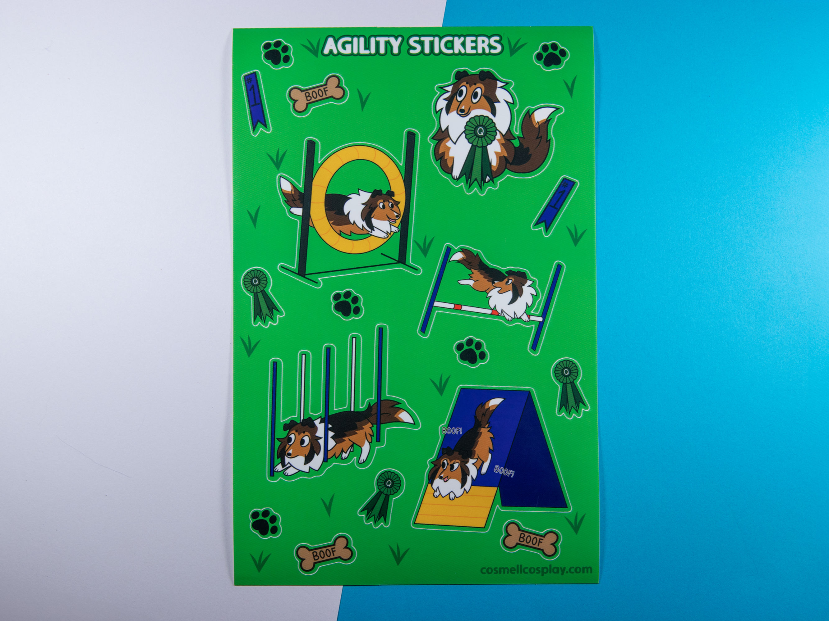 Agility Shelties Sticker Sheet | Sheltie Stickers